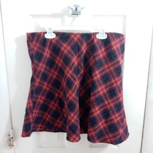 Loft Plaid Pullup Midi Skirt Size Medium